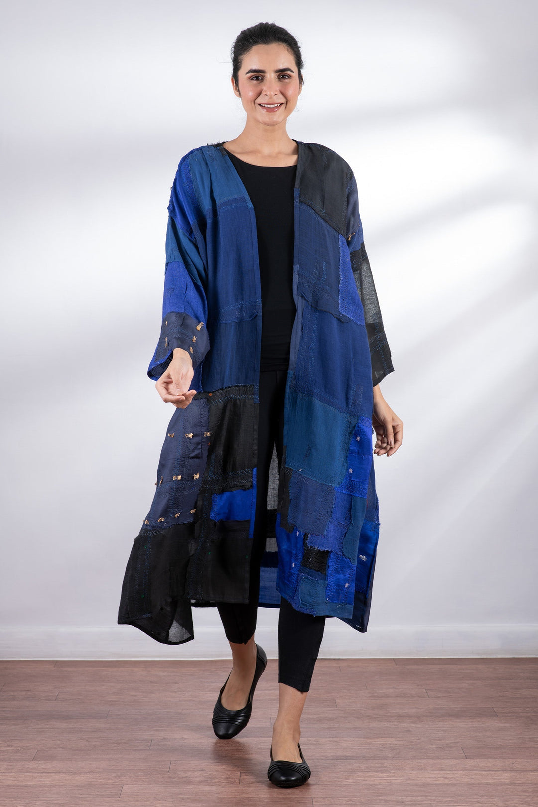 MOSAIC OMBRE KANTHA LONG DUSTER - mo1328-blu -