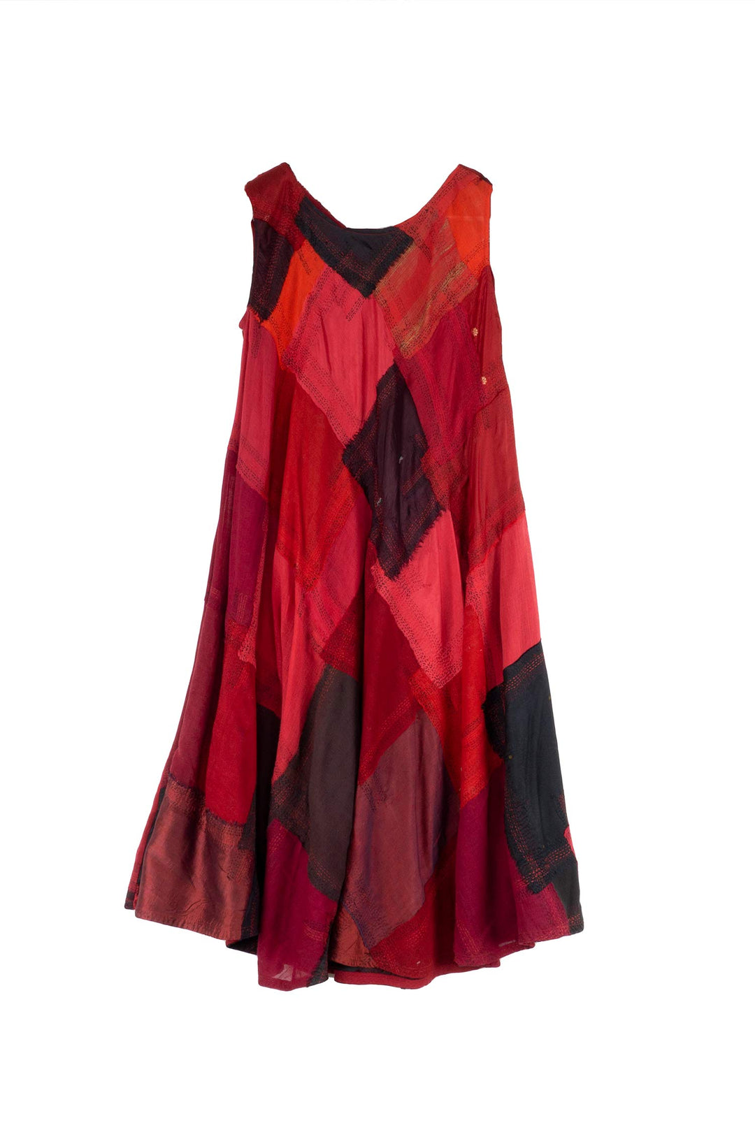 MOSAIC OMBRE KANTHA FULL CIRCULAR DRESS CITY - mo1421-red -