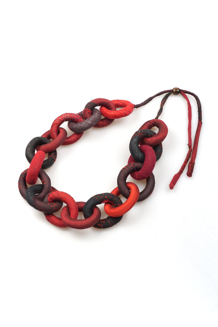 MOSAIC OMBRE KANTHA CHAIN NECKLACE - mo1724-red -