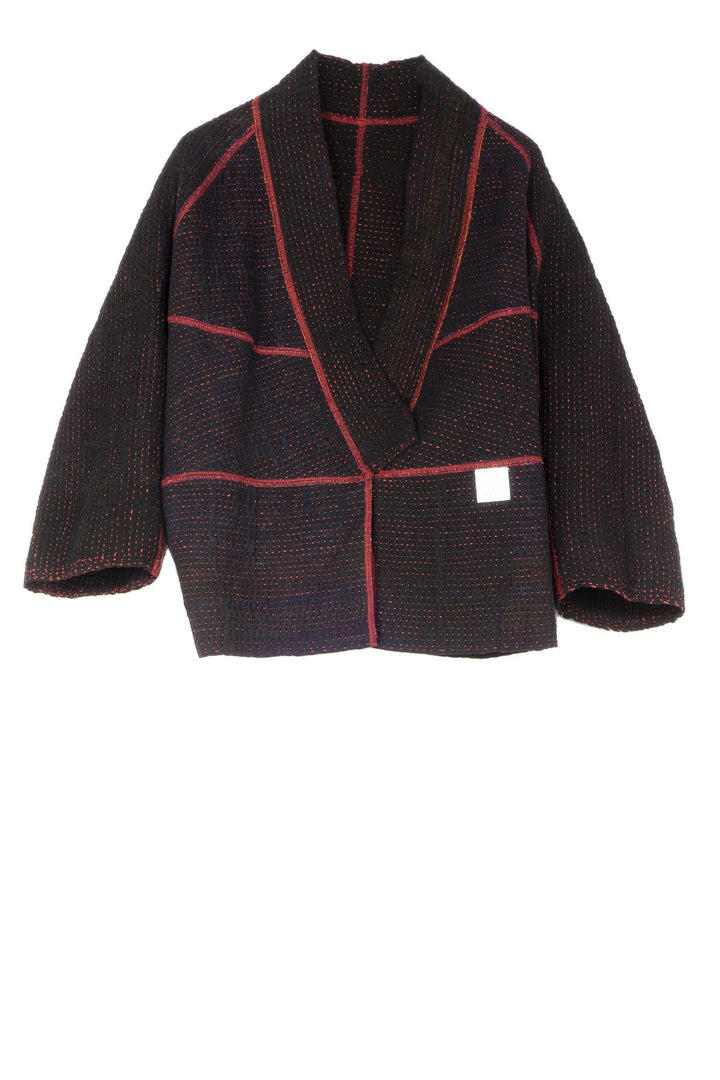 MUJI PATCH KANTHA DOLMAN SHORT JKT - mp4015-blk -