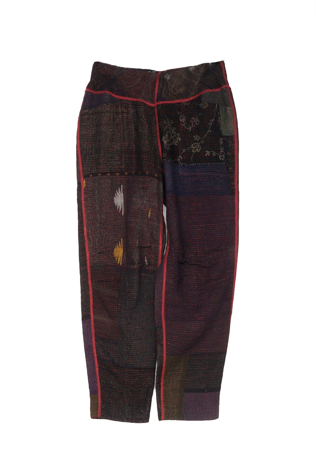 MUJI PATCH KANTHA SLANT POCKET PANTS - mp4612-blk -