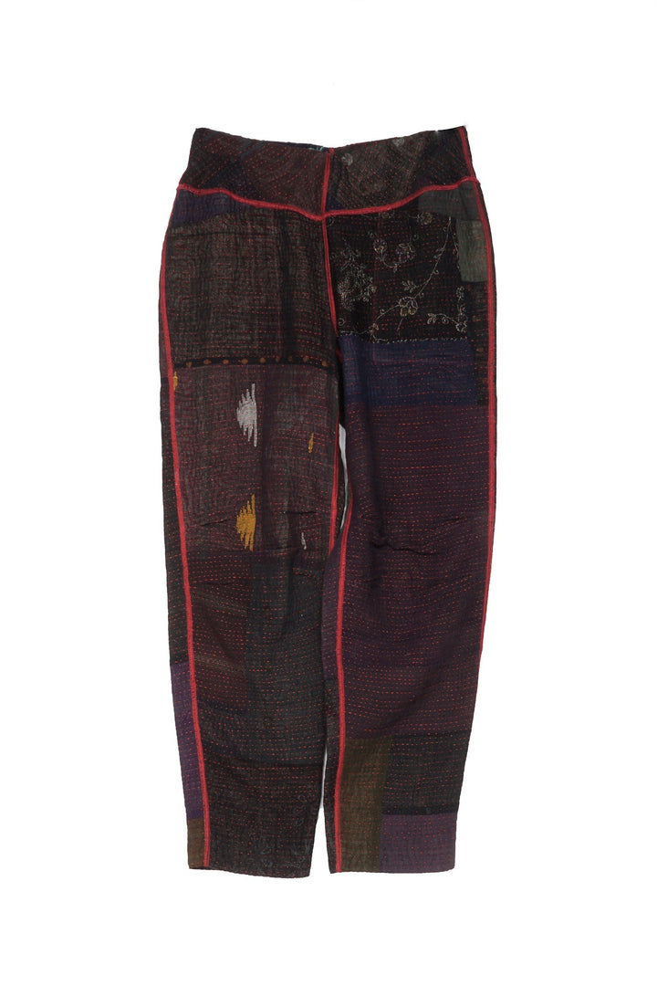 MUJI PATCH KANTHA SLANT POCKET PANTS - mp4612-blk -