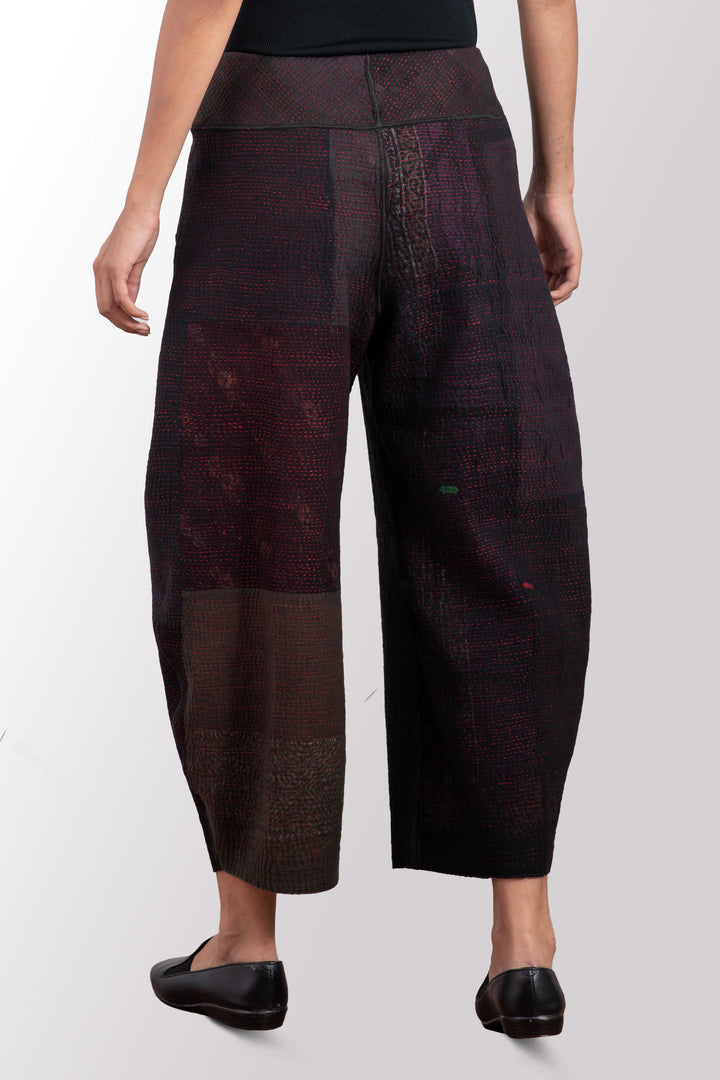 MUJI PATCH KANTHA LANTERN PANTS - mp4634-blk -