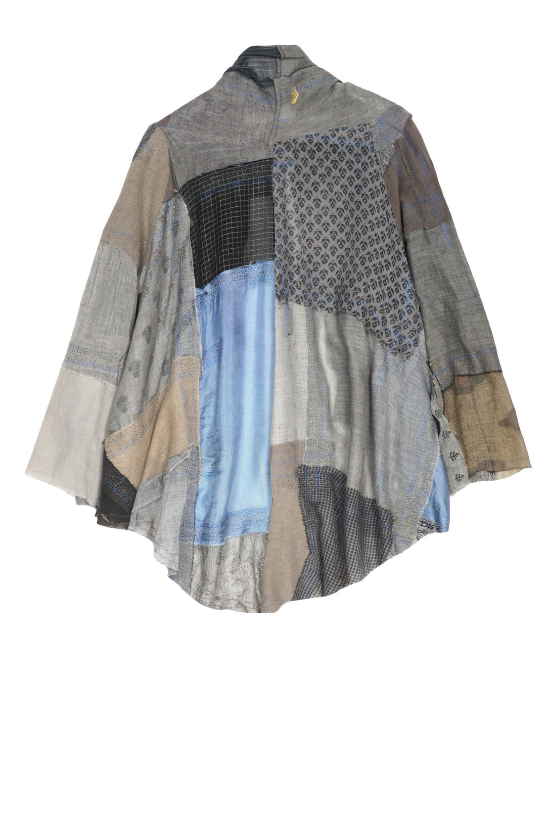MOSAIC TILE PATCH KANTHA SWING JKT - mt1044-gry -