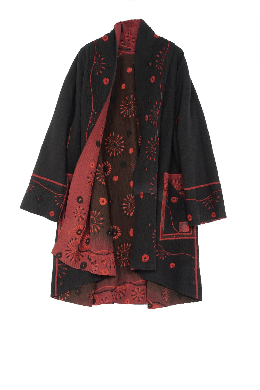 OMBRE SUN RALLI FIREWORKS KANTHA KIMONO LONG JKT - of4005-red -