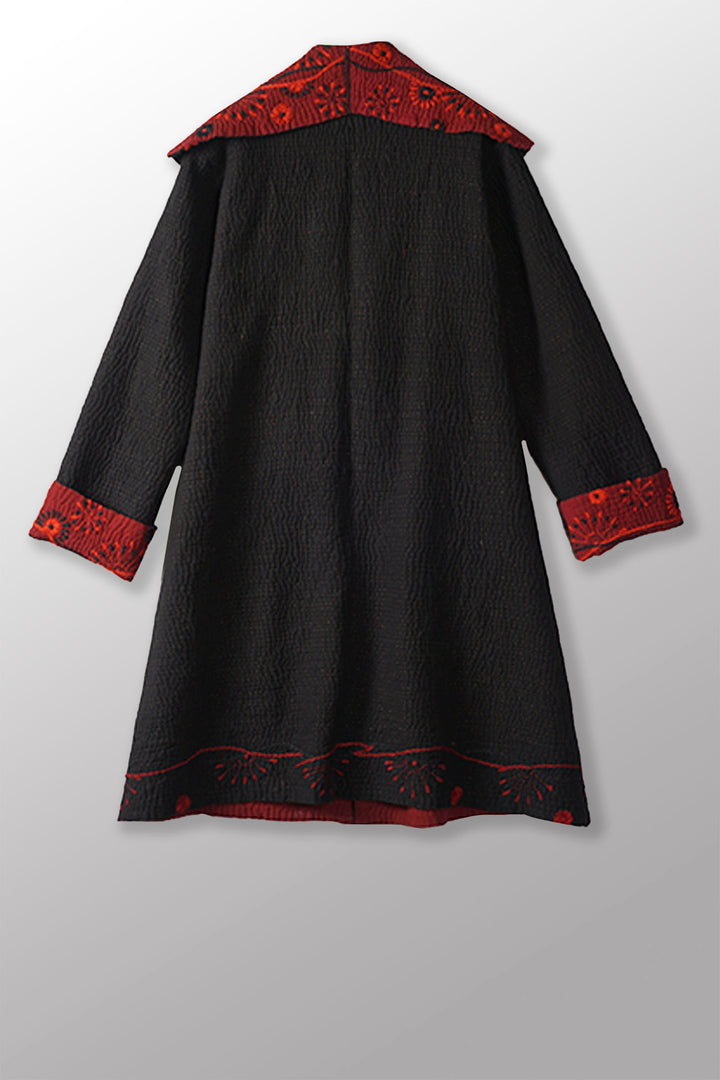OMBRE SUN RALLI FIREWORKS KANTHA POCKET MEDIUM COAT - of4316-red -