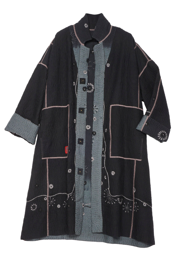 OMBRE SUN RALLI FIREWORKS KANTHA OVERSIZED MEDIUM COAT - of4331-gry -