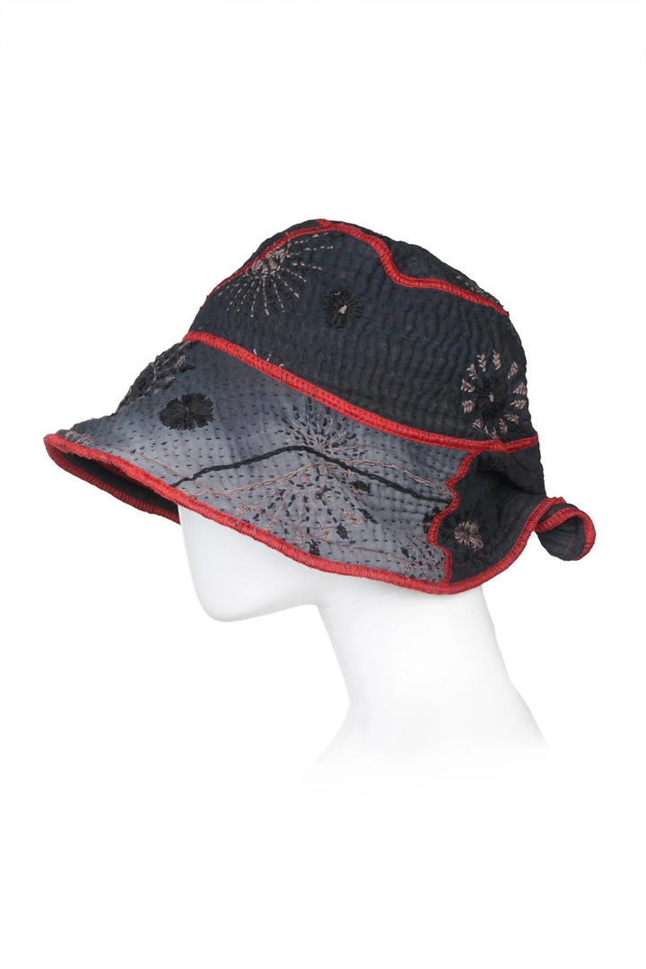 OMBRE SUN RALLI FIREWORKS KANTHA CIRCULAR CUT BRIM HAT - of4882-gry -