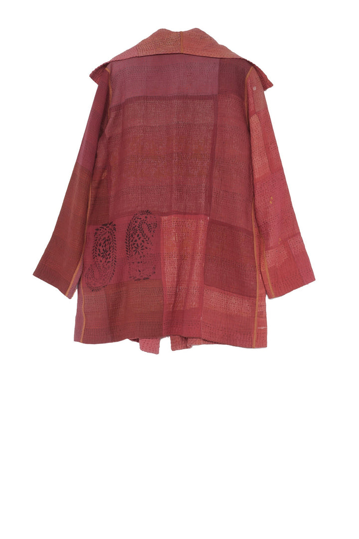 OMBRE PATCHED KANTHA POCKET JKT - op4002-red -