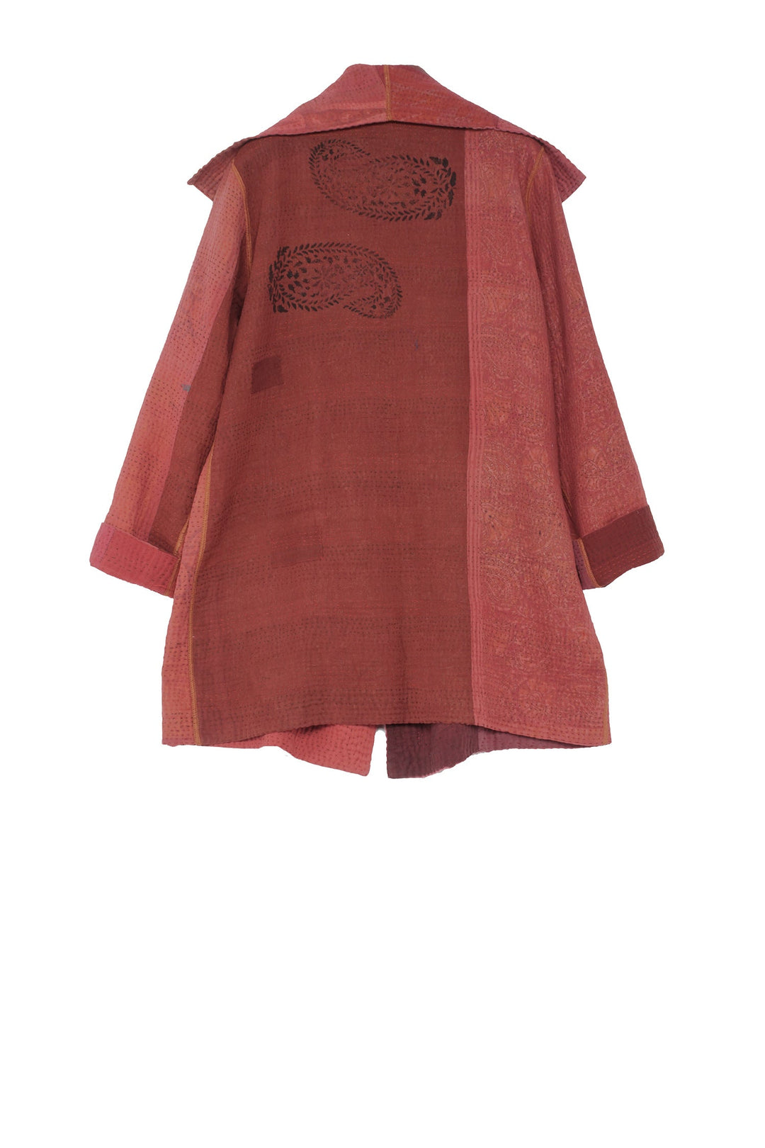 OMBRE PATCHED KANTHA POCKET JKT - op4002-red -