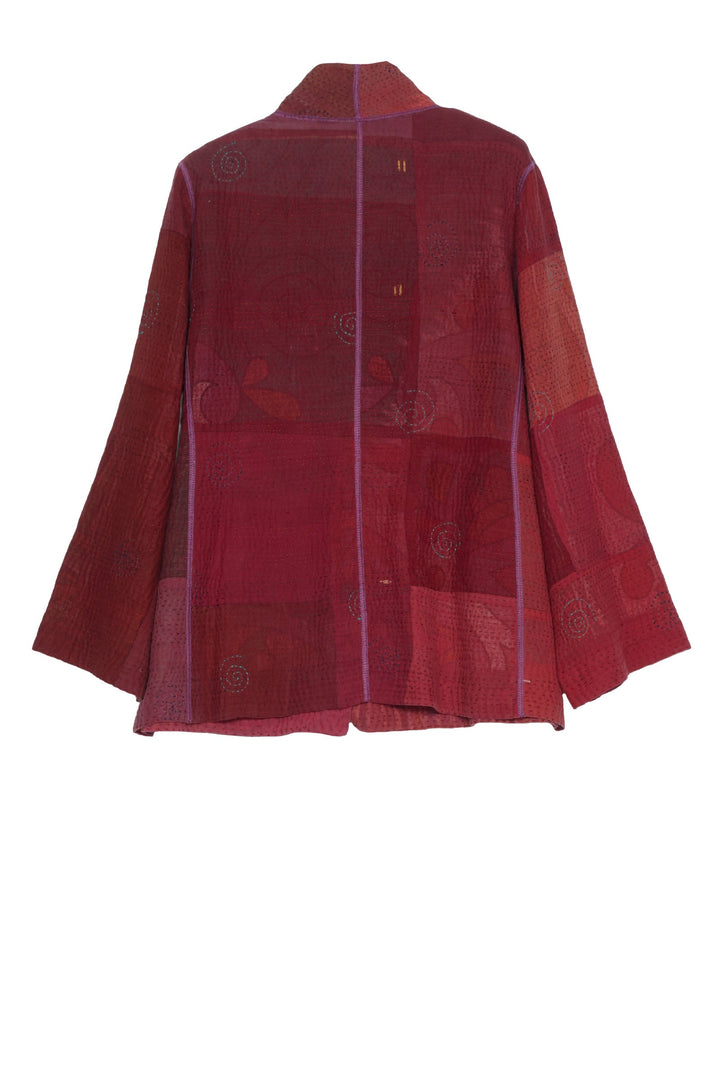 OMBRE PATCHED KANTHA SHORT JKT - op4007-red -