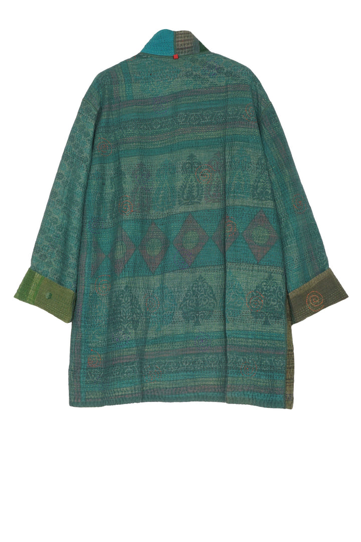 OMBRE PATCHED KANTHA MEN'S JKT - op4041-grn -