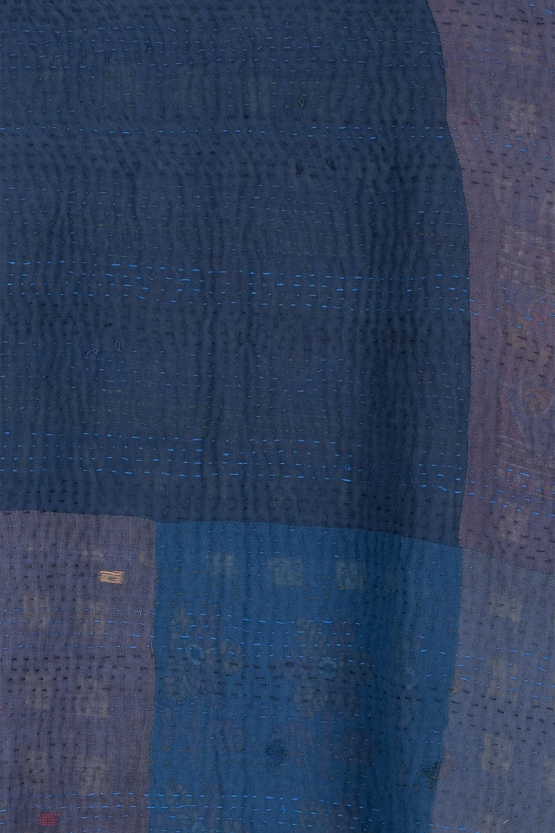 OMBRE PATCHED KANTHA A-LINE DUSTER - op4311-blu -