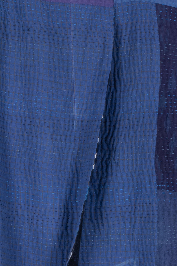 OMBRE PATCHED KANTHA FUNNEL COLLAR COAT - op4312-blu -