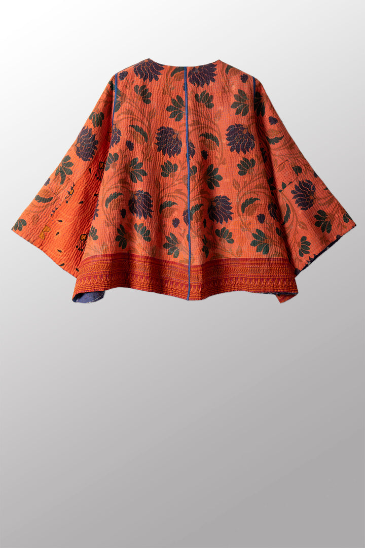 COTTON OVER DYE KANTHA BELL SHAPE JKT - ov4048-corg007a -