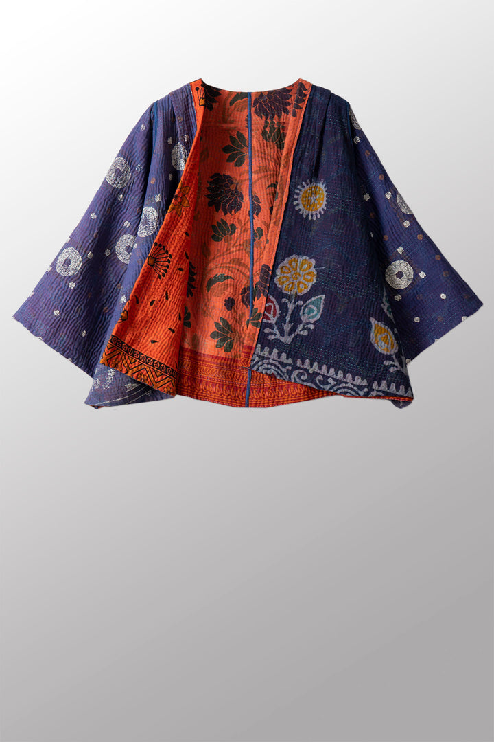 COTTON OVER DYE KANTHA BELL SHAPE JKT - ov4048-corg007a -