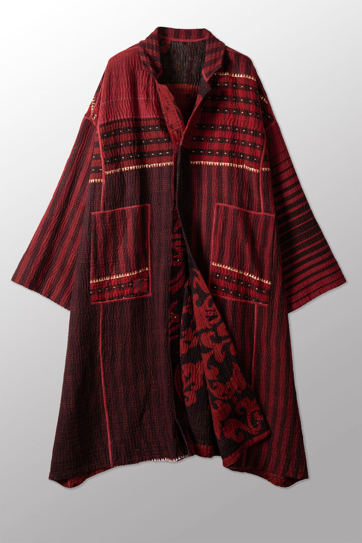 VINTAGE COTTON KANTHA NEW OVERSIZED COAT - ov4342-cred004a -