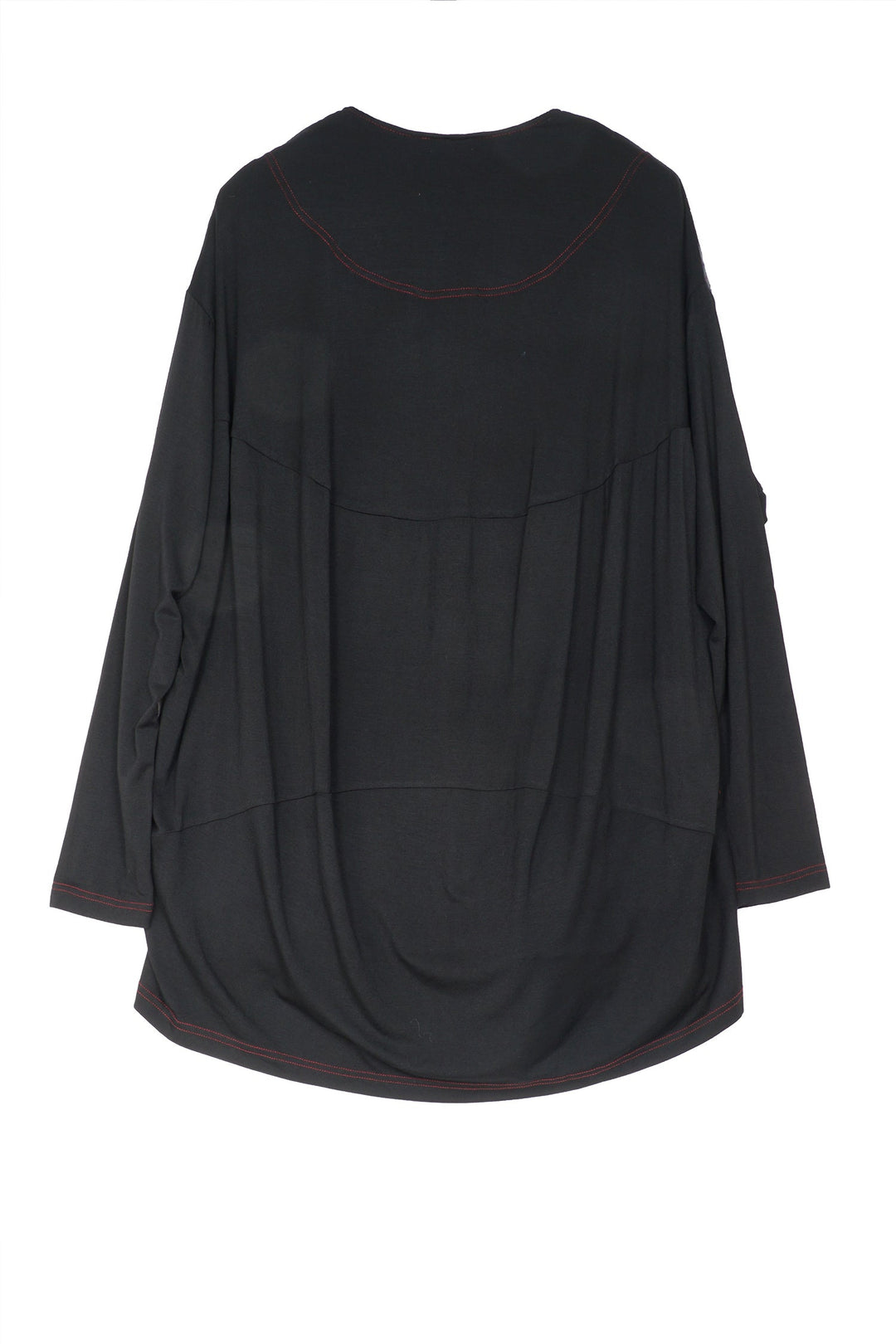 PATCH & CIRCLE PRINT KANTHA AND KNIT LONG JKT - pc2028-blk -