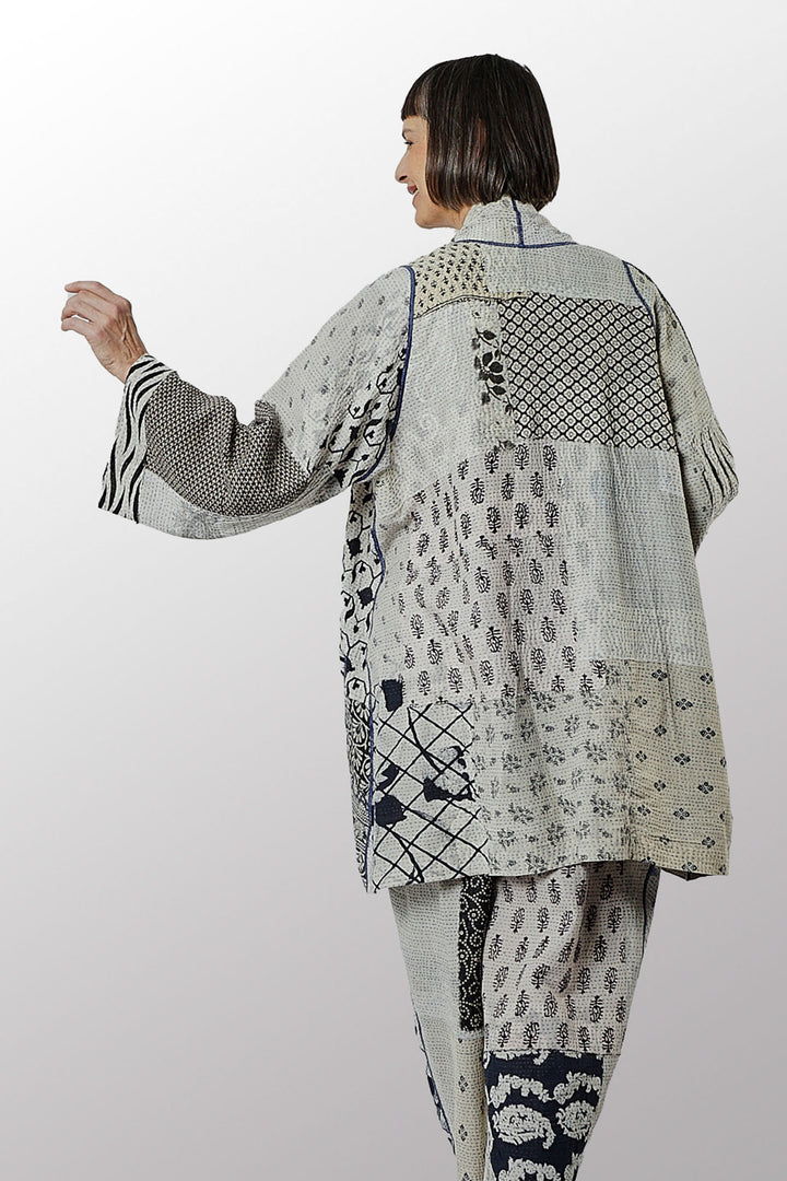 POWDER PATCH KANTHA A-LINE JACKET - pd2003-gry -