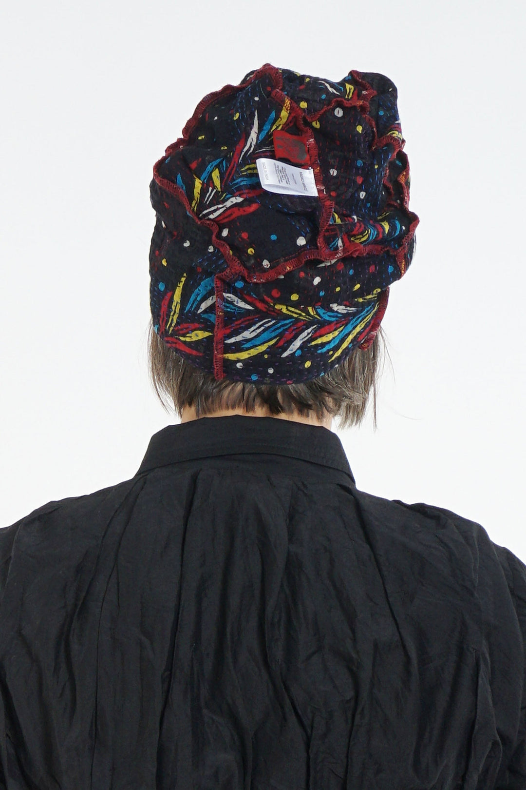 PATCHED & LEAVES KANTHA PATCHWORK HAT - pl2880-blk -