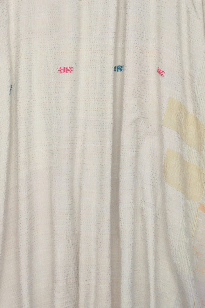 SOUTH WOVEN PATCH KANTHA OVERSIZE DRESS - pw2432-ivy -