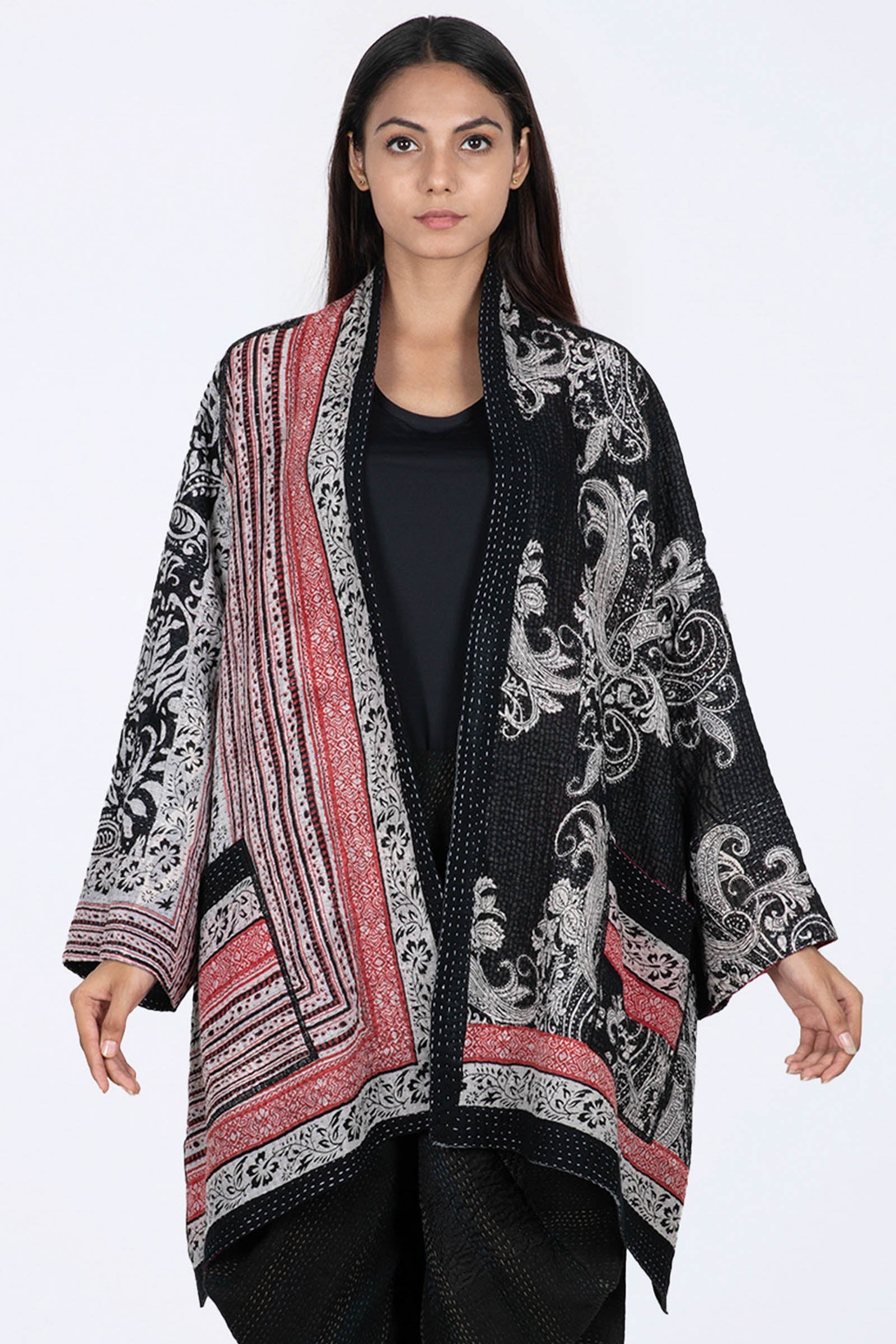 PAISLEY & PATCH KANTHA A-LINE JKT - py4003-blk - – Mieko Mintz US Retail