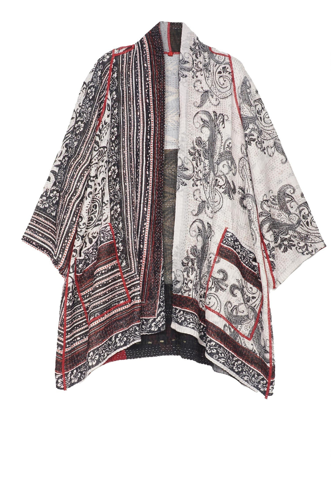 PAISLEY & PATCH KANTHA A-LINE JKT - py4003-wht -
