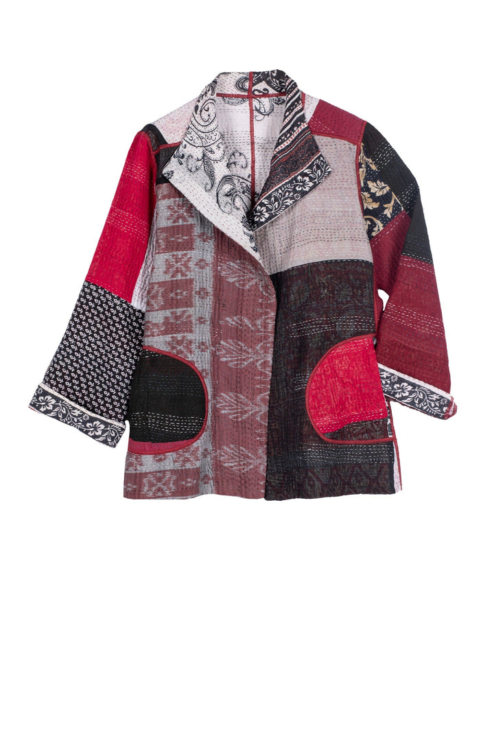 PAISLEY & PATCH KANTHA SHORT JKT - py4007-wht -