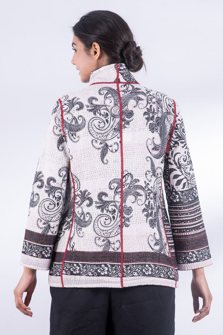 PAISLEY & PATCH KANTHA SHORT JKT - py4007-wht -