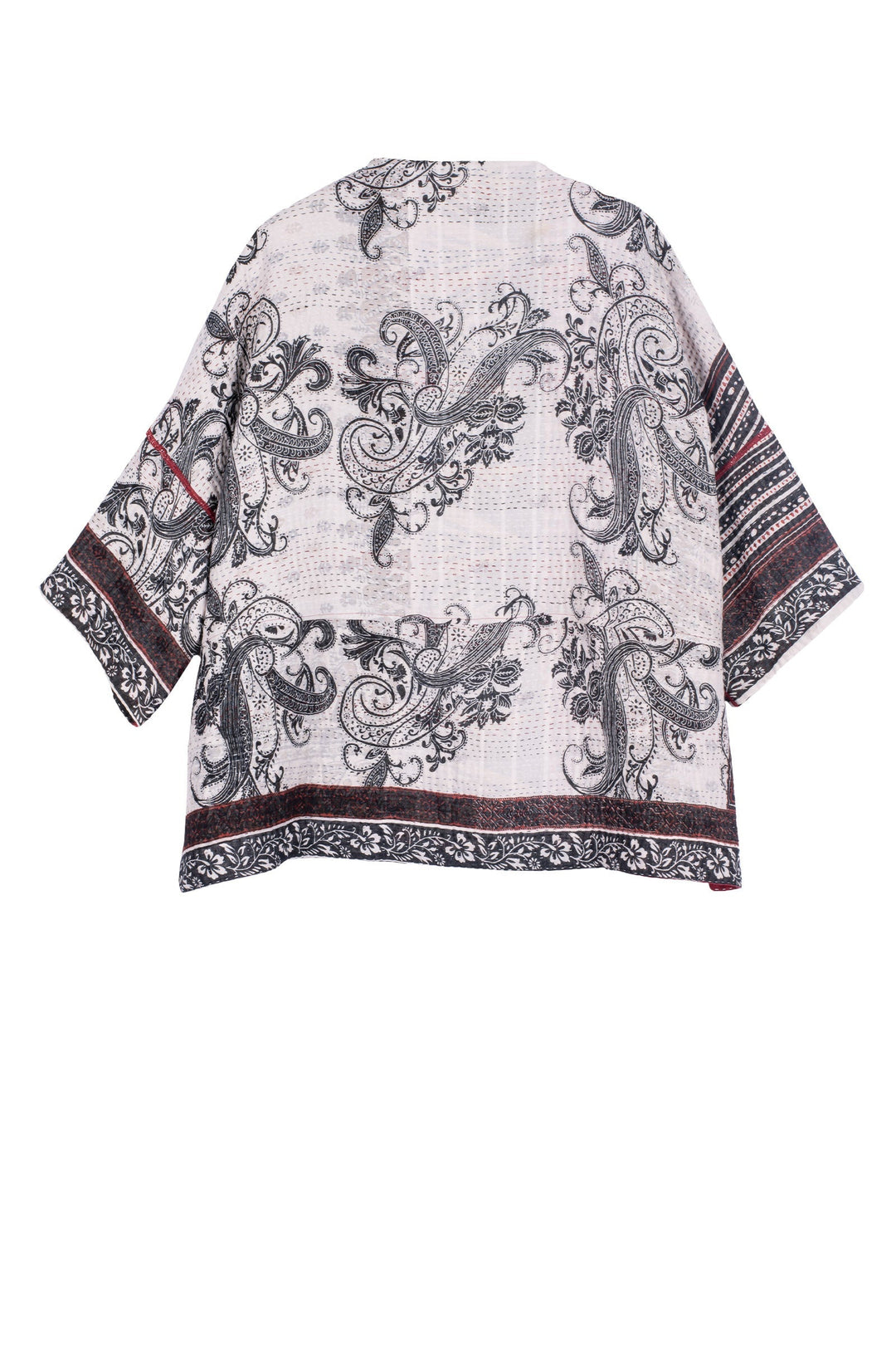 PAISLEY & PATCH KANTHA STRAIGHT NECK JKT - py4058-wht -