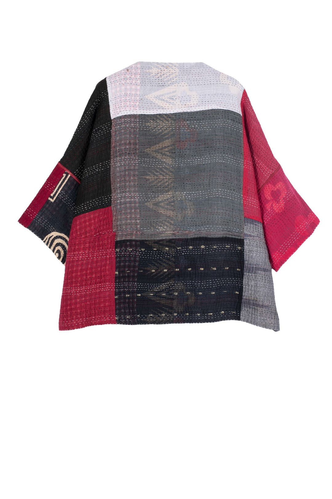 PAISLEY & PATCH KANTHA STRAIGHT NECK JKT - py4058-wht -