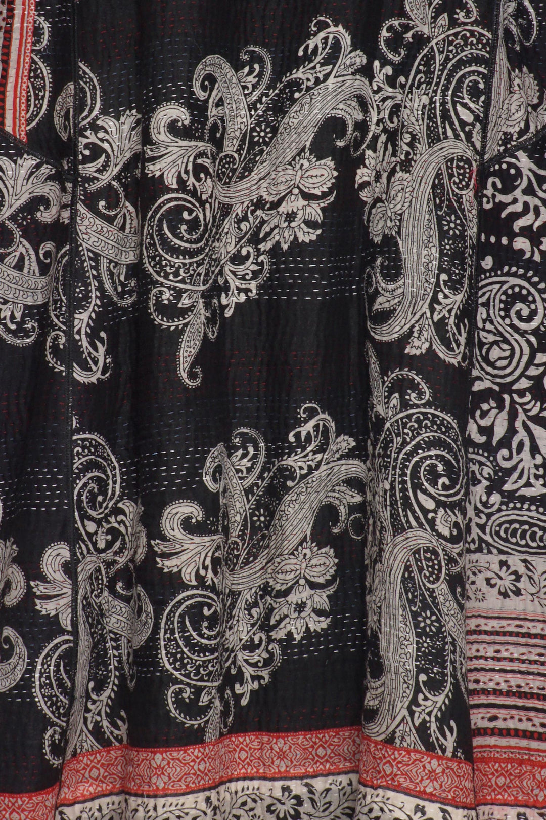 PAISLEY & PATCH KANTHA A-LINE COAT - py4309-blk -