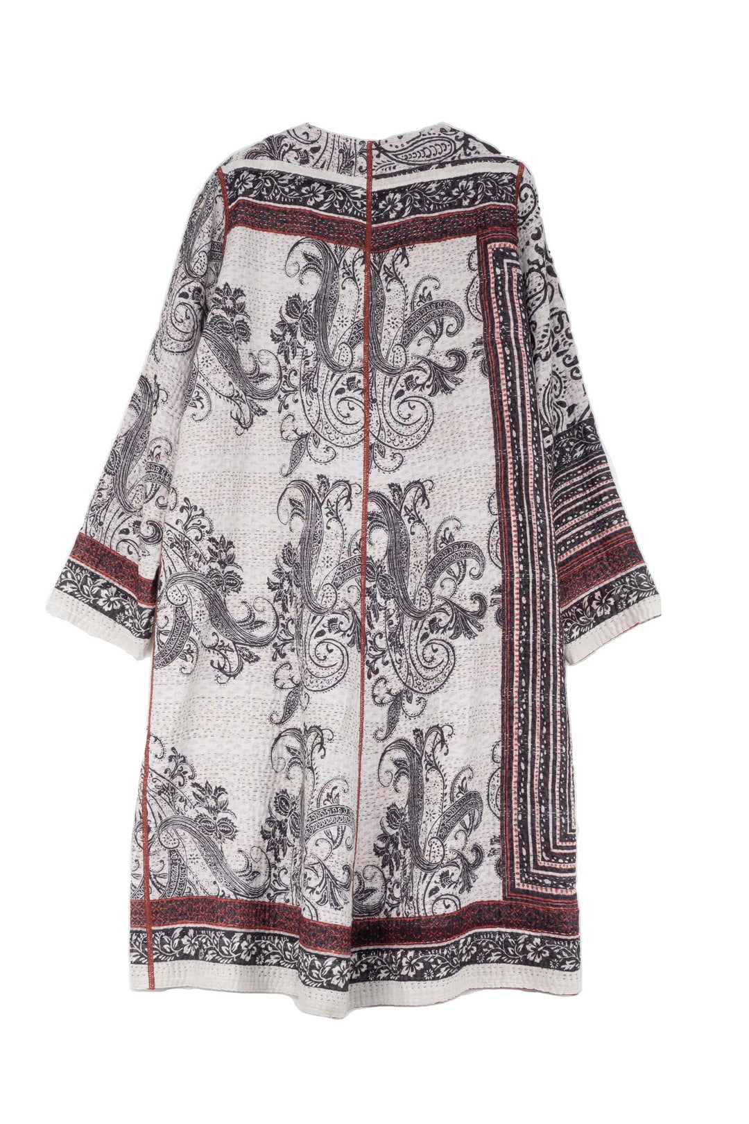 PAISLEY & PATCH KANTHA CREW NECK COAT - py4313-wht -