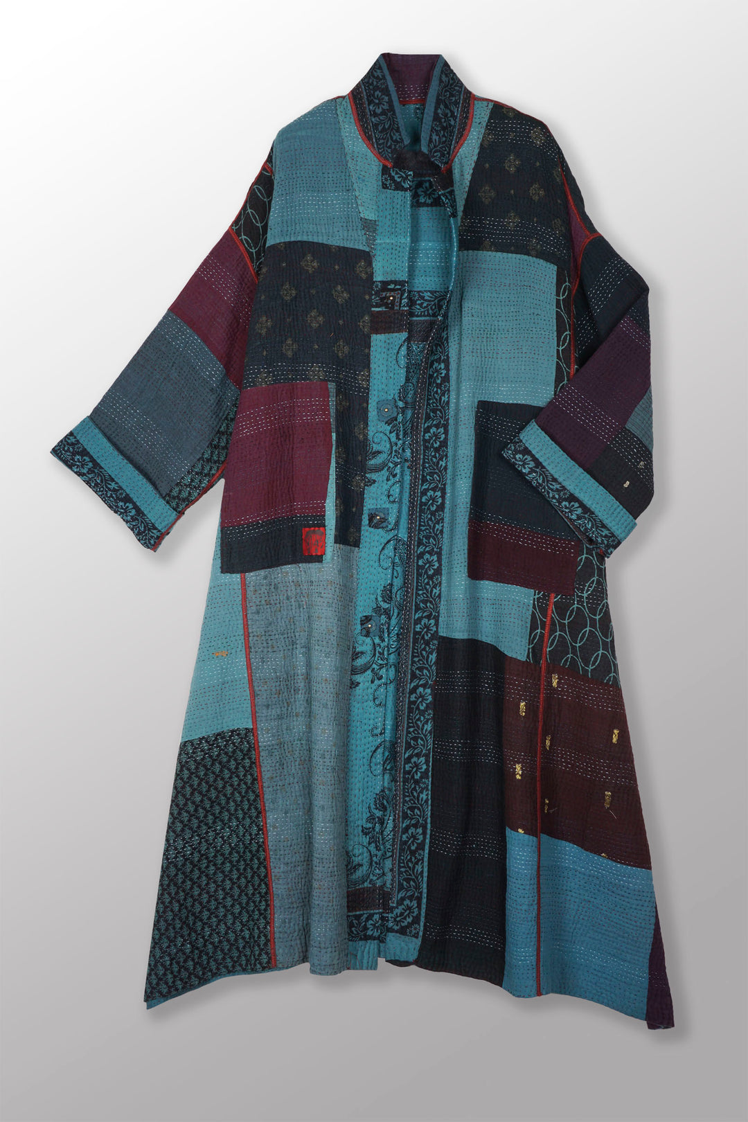 PAISLEY & PATCH KANTHA OVERSIZED COAT - py4326-blu -