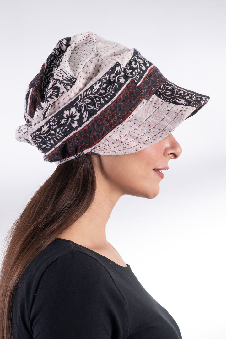 PAISLEY & PATCH KANTHA HALF BRIM HAT HALF BRIM HAT - py4881-wht -