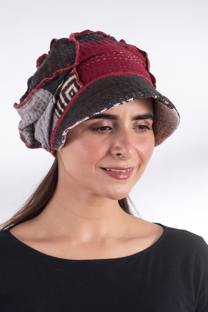 PAISLEY & PATCH KANTHA HALF BRIM HAT HALF BRIM HAT - py4881-wht -