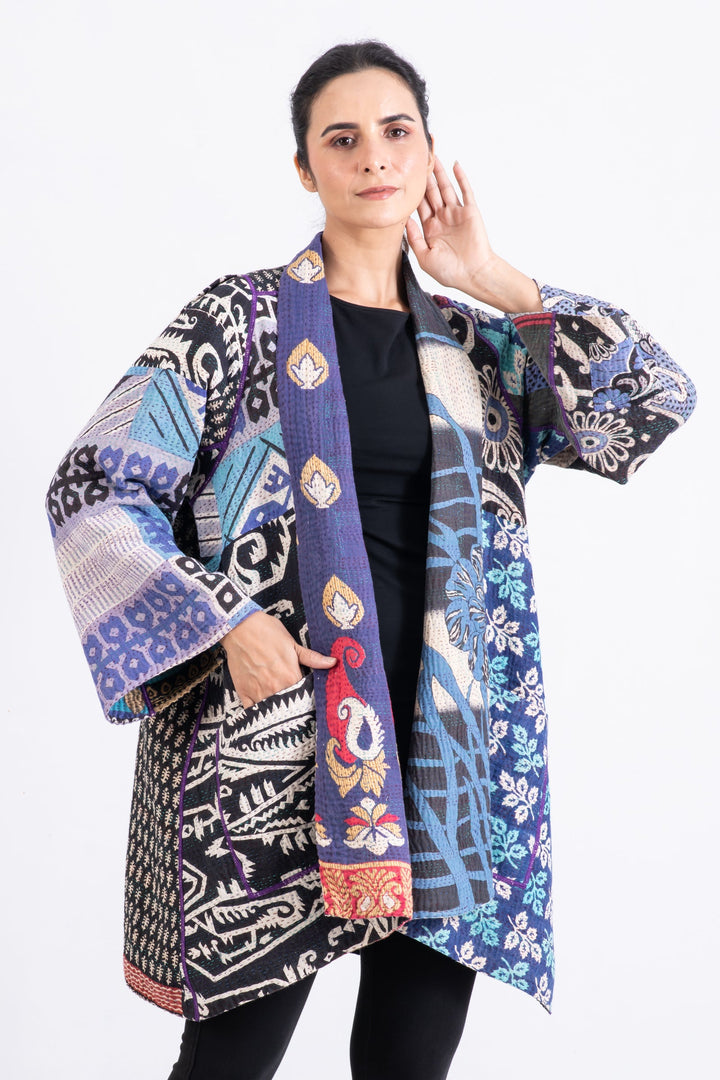 PUZZLE KANTHA A-LINE JKT - pz4003-blu -