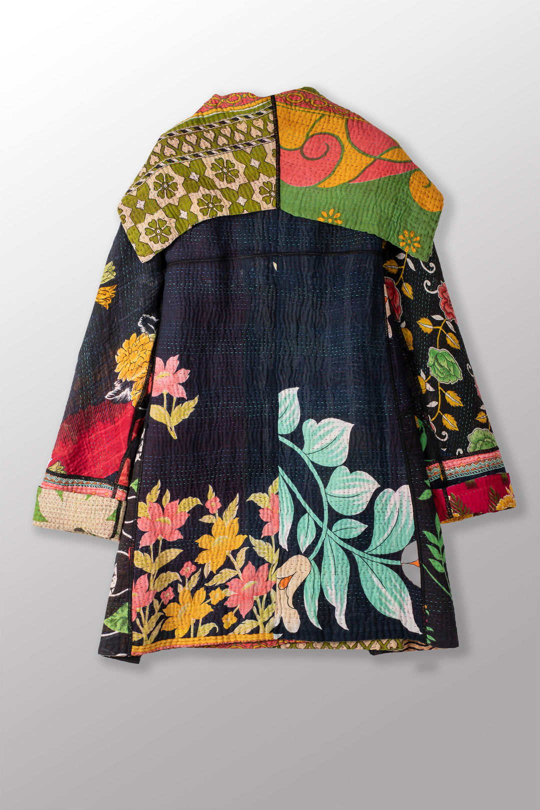 PUZZLE KANTHA A-LINE COAT P - pz4336-grn -