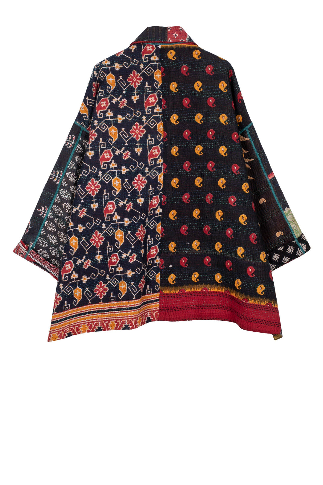 PUZZLE KANTHA/ OVERSIZED MINI COAT - pz4332-red -