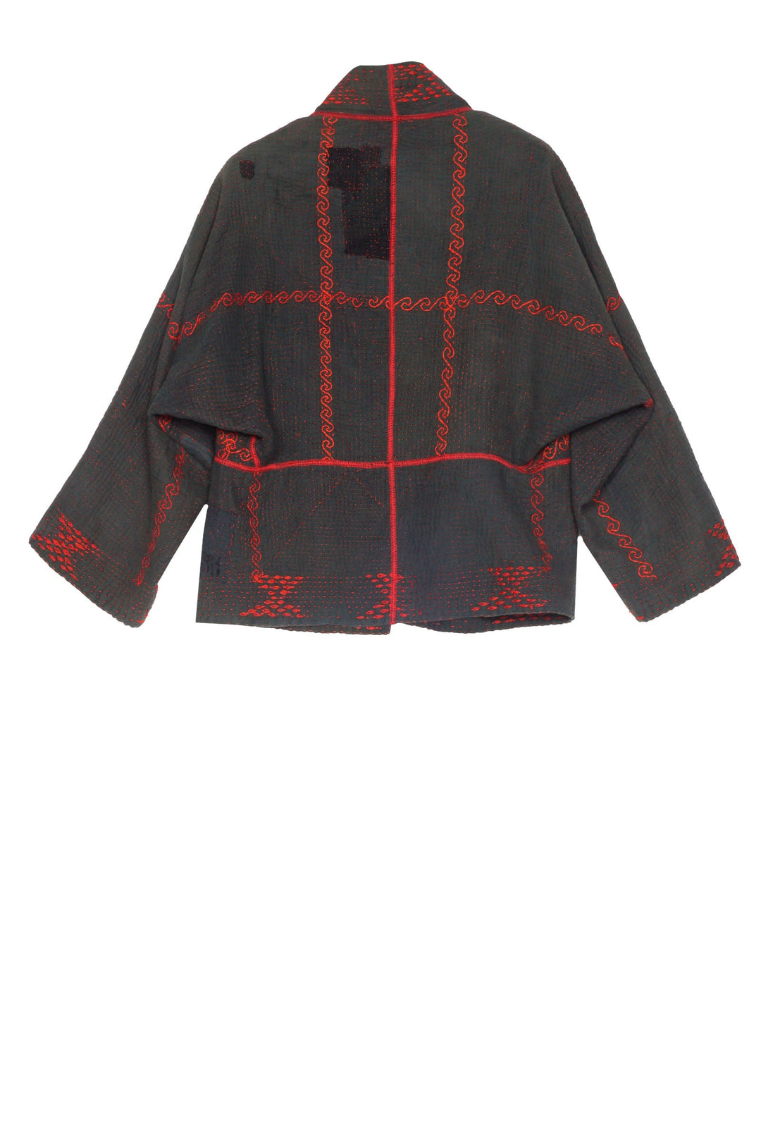 SQUARE RALLI KANTHA DOLMAN SHORT JKT - qr4015-blk -
