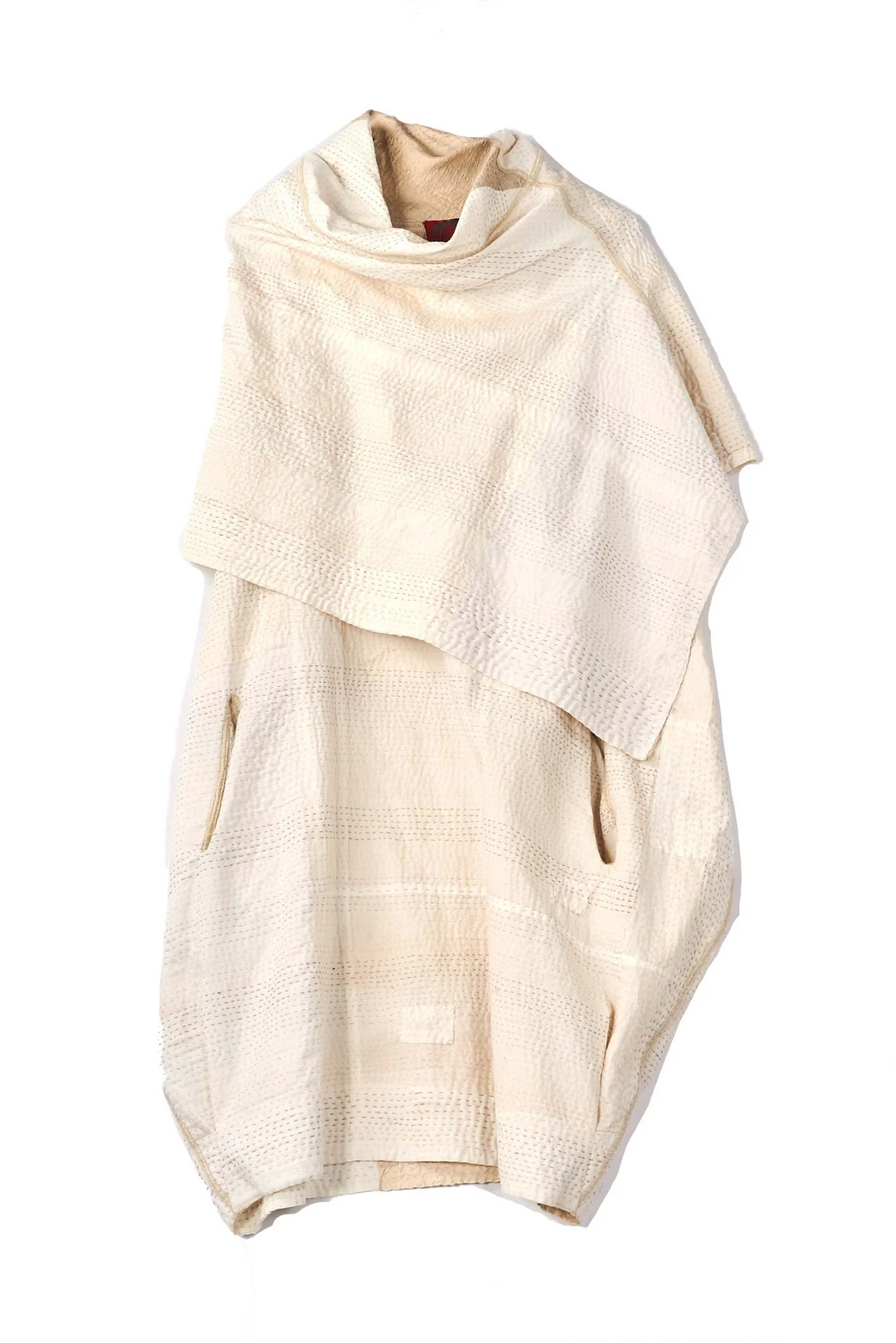 JAIPUR WHITE KANTHA COWL NECK TUNIC - jw2523-ivy -