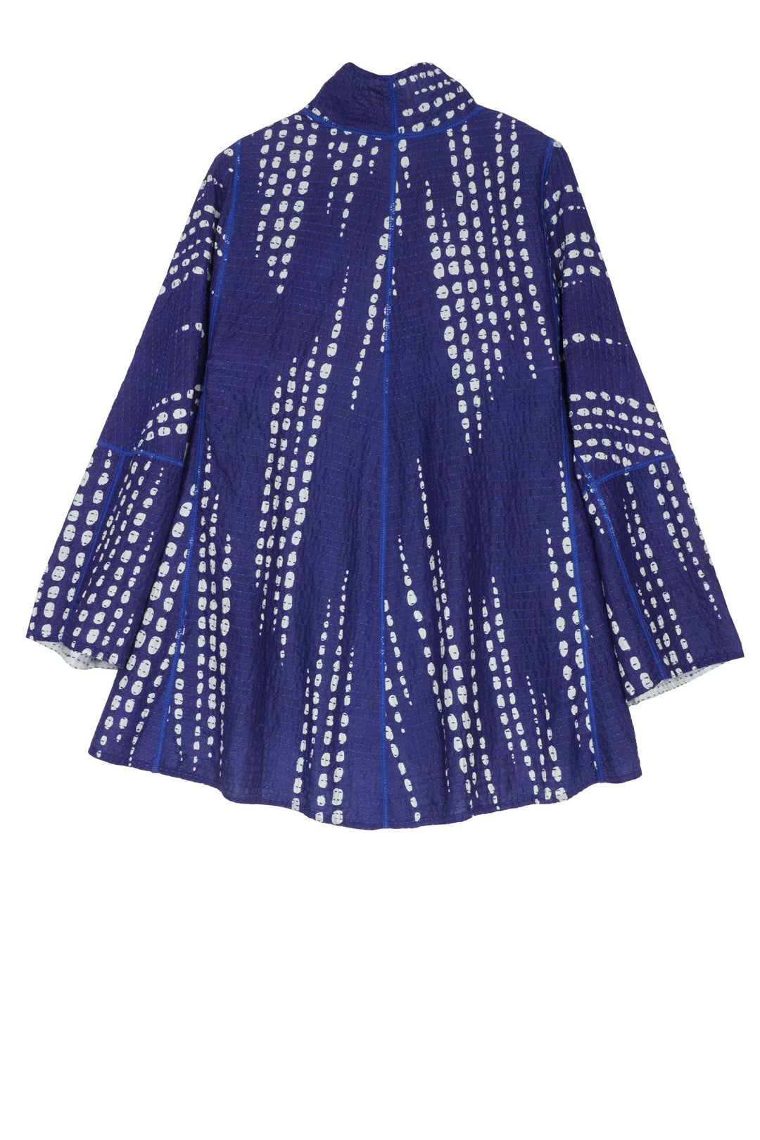 SHIBORI DROP BBK KANTHA FLARE SHORT JKT - sd2011-blu -