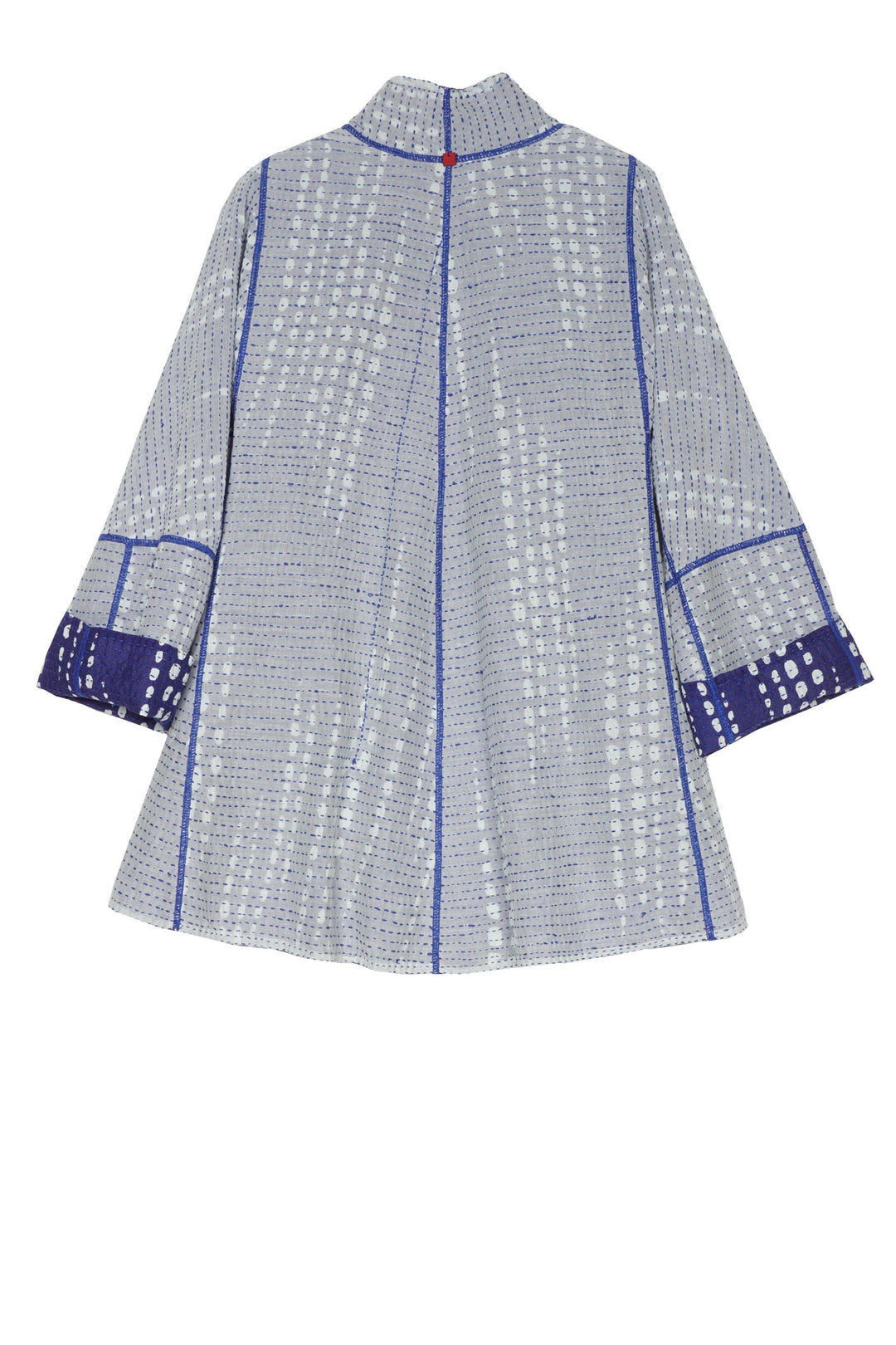 SHIBORI DROP BBK KANTHA FLARE SHORT JKT - sd2011-blu -