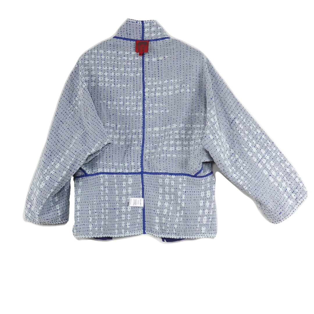 SHIBORI DROP BBK KANTHA DOLMAN SHORT JKT - sd2015-blu -