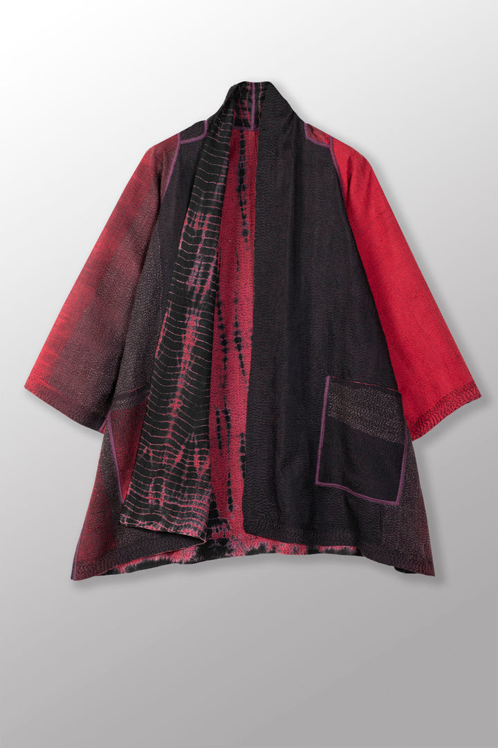 SERPENT PRINT KANTHA A-LINE JKT - sp2003-red -