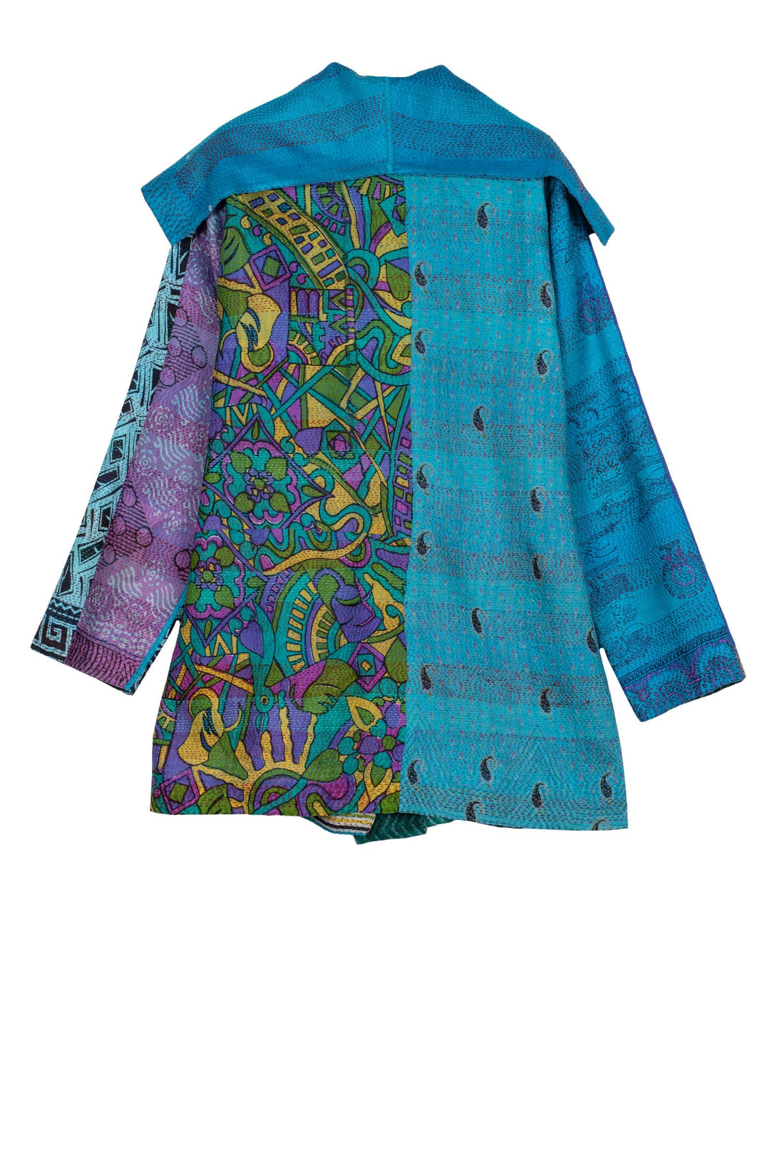 VINTAGE SILK KANTHA POCKET JKT - sv2002-0053a -