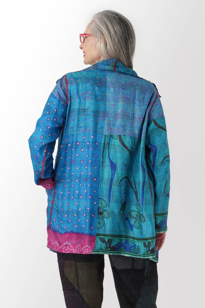 VINTAGE SILK KANTHA POCKET JKT - sv2002-0056a -