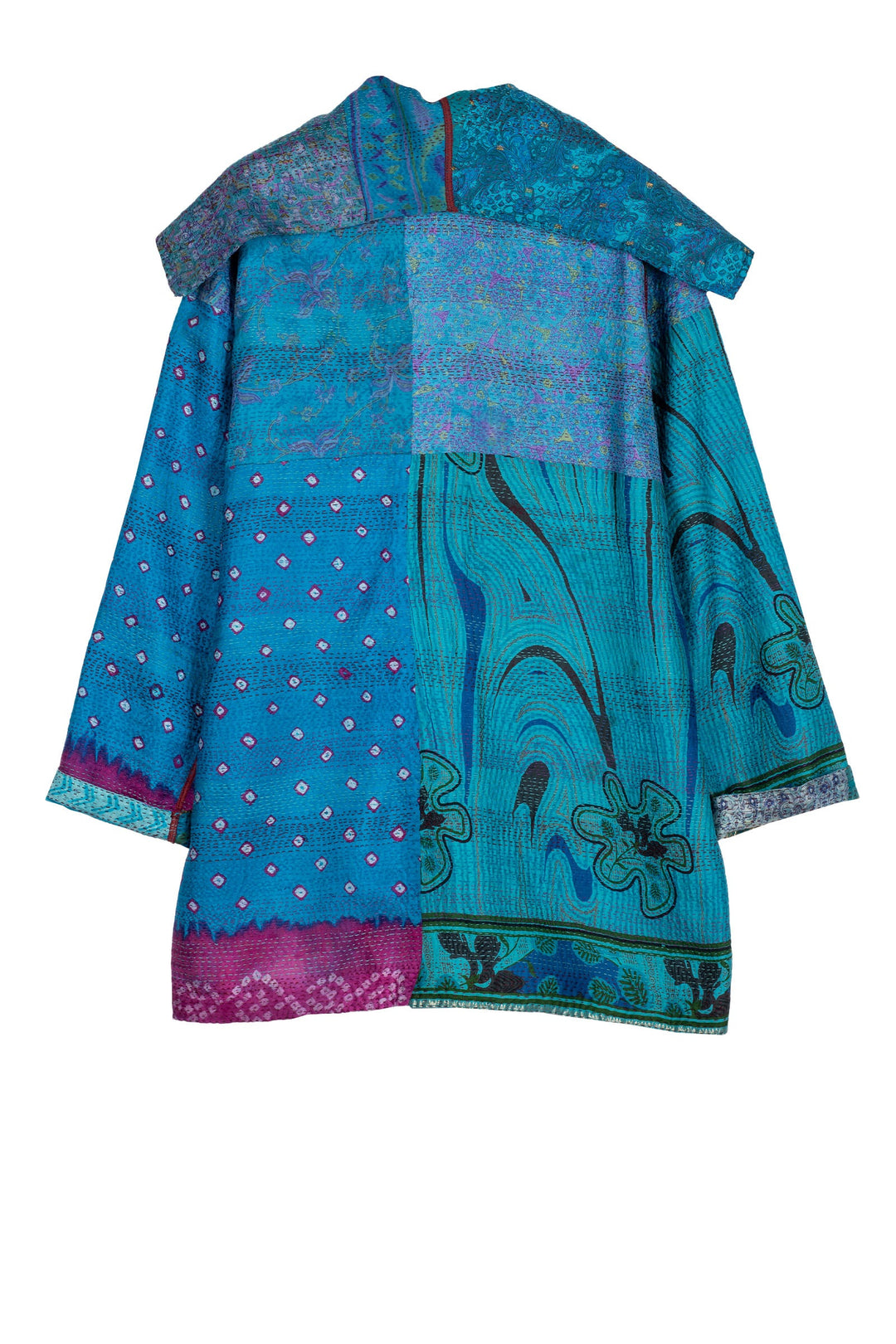 VINTAGE SILK KANTHA POCKET JKT - sv2002-0056a -