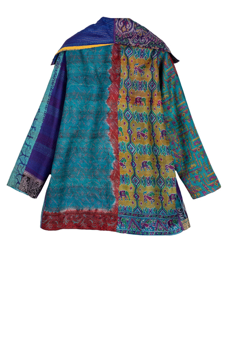 VINTAGE SILK KANTHA POCKET JKT - sv2002-0061a -