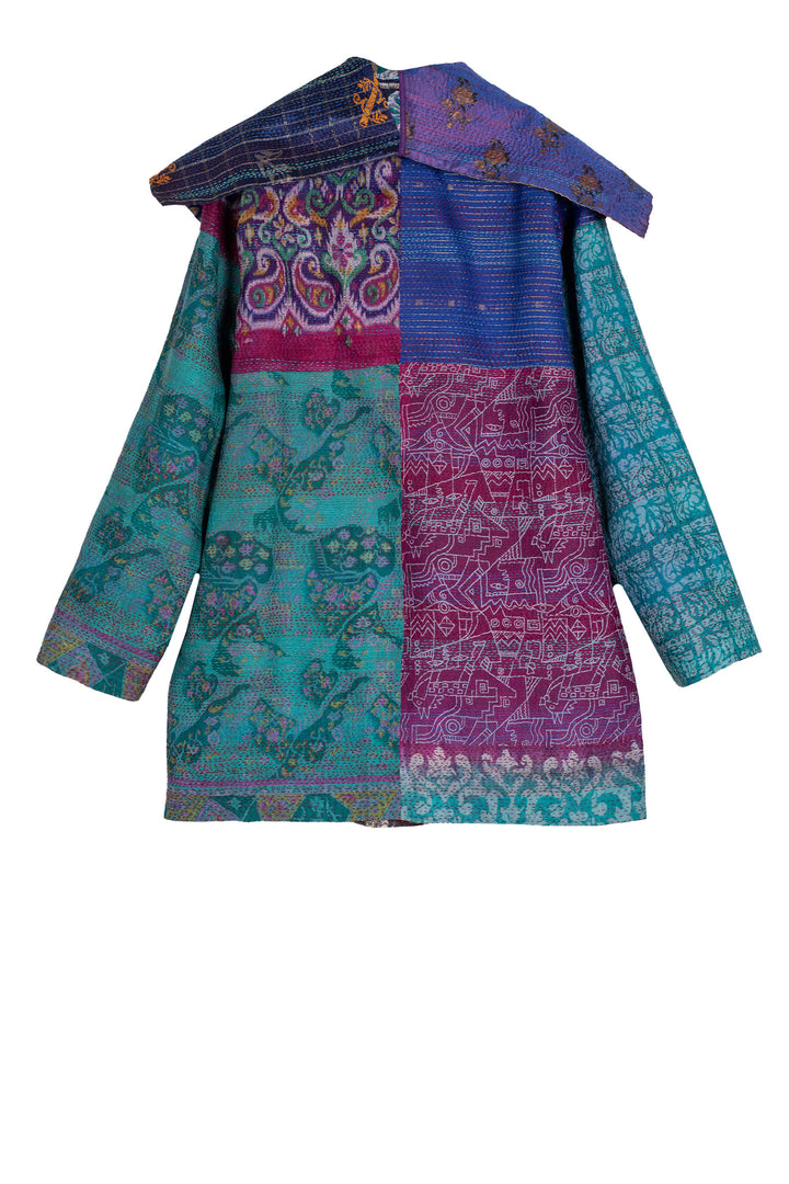 VINTAGE SILK KANTHA POCKET JKT - sv2002-0061a -